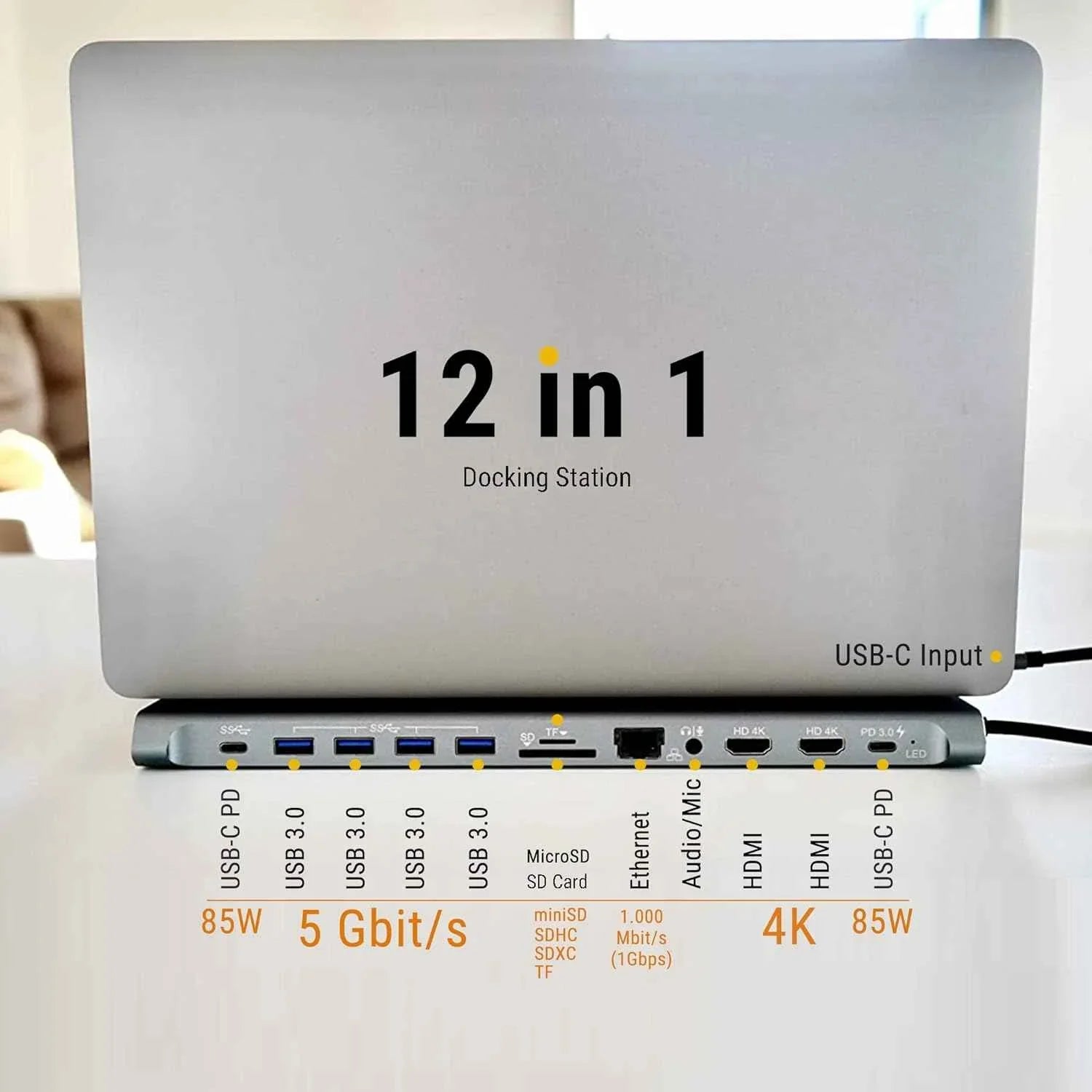 XtremeMac Type-C 12 In 1 Docking Hub Station - Silver XtremeMac Type-C 12 In 1 Docking Hub Station - Silver